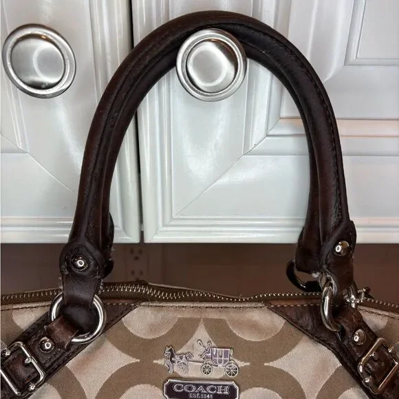 COACH Bag Purse Handbag Pocketbook Bag Madison Op Art Sophia Satchel #17693 - Picture 5 of 11